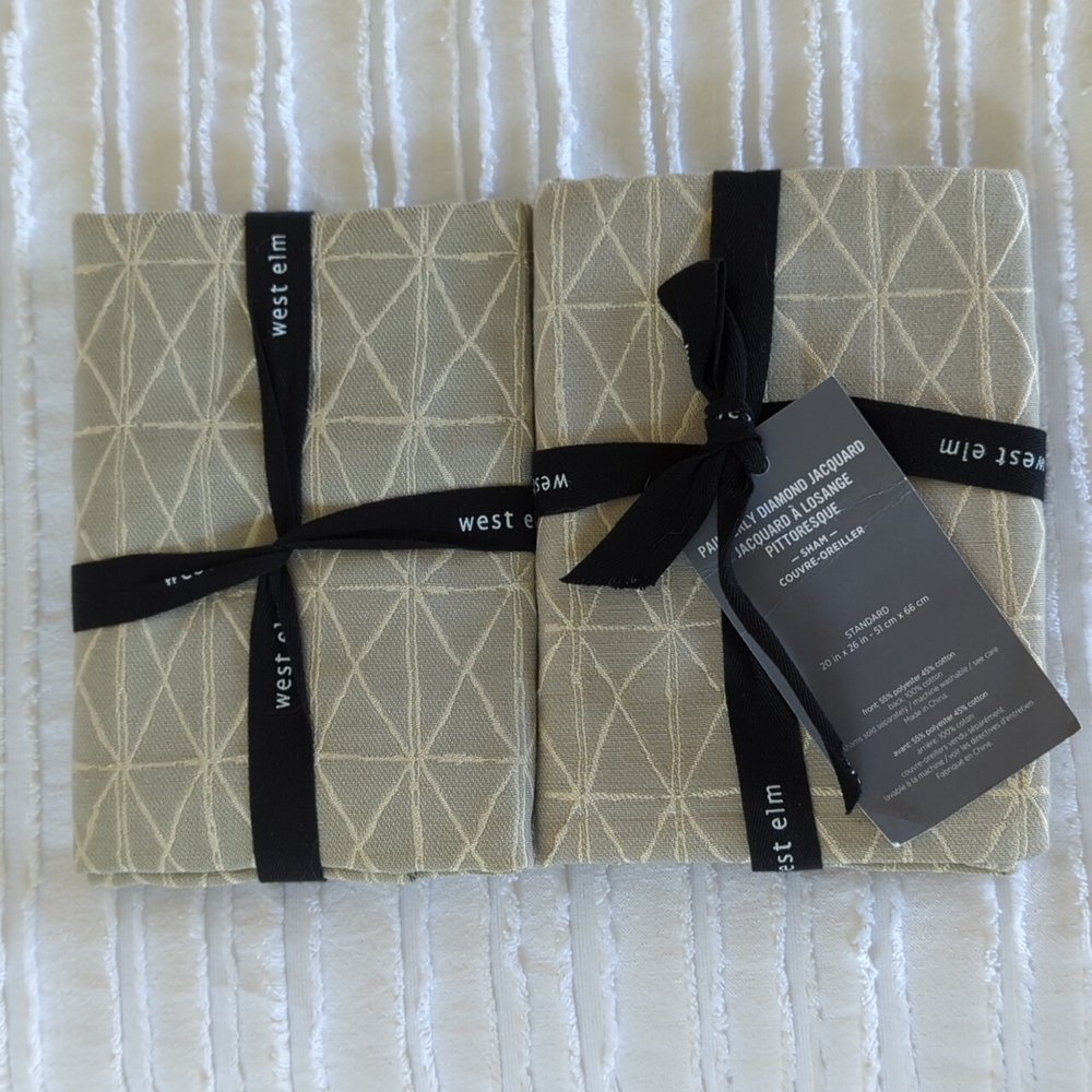 West Elm painterly diamond jacquard pillow sham